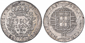 BRASILE Joao VI (1816-1826) 960 Reis 1820 R - KM 326.1 AG (g 26,82) Ribattuto come al solito su altra moneta