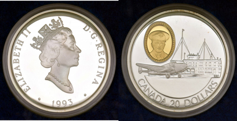 CANADA 20 Dollari 1993 - KM 237 AG (g 31,1) Lockheed 14 Super Electra. In astucc...