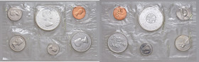 CANADA Elisabetta (1952-) Dollaro, 50, 25, 10, 5 e 1 Cent 1964 - Lotto di sei monete, in bustina originale