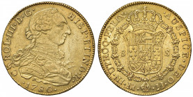 COLOMBIA Carlo IV (1788-1808) 8 Escudos 1808 - Cal. 2110 AU (g 27,01) Da montatura