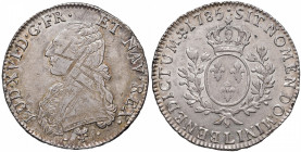 FRANCIA Luigi XVI (1774-1792) Ecu 1785 L Bayonne - KM 564.9 AG (g 29,14) Graffi di conio al D/. Bel metallo lucente
