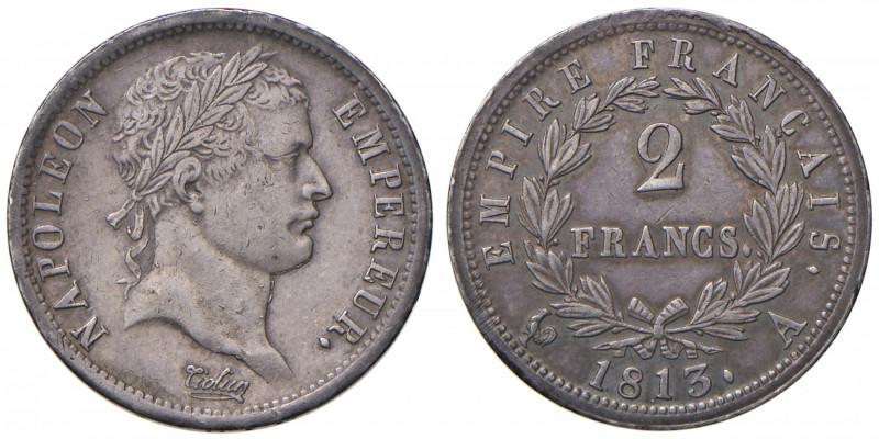 FRANCIA Napoleone (1804-1814) 2 Franchi 1813 A - Gad. 501 AG (g 10,01) Ex Nomism...