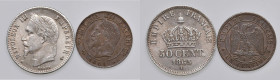 FRANCIA Napoleone III (1852-1870) 50 Centesimi 1865 A - KM 814.1; Gad. 417 AG (g 2,52) In lotto con centesimo 1861 A (SPL)