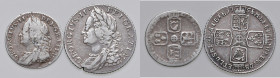 INGHILTERRA Giorgio II (1727-1760) Shilling 1758 - KM 583 AG (g 5,93) Mancanza di metallo al bordo. In lotto con 6 pence 1757 (MB)