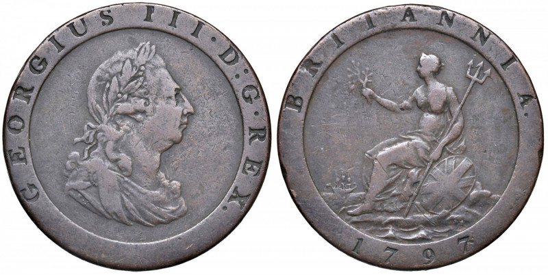 INGHILTERRA Giorgio III (1760-1820) Penny 1797 - KM 618 CU (g 28,31)