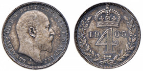 INGHILTERRA Edoardo VII (1901-1910) 4 Pence 1905 - KM 798 AG (g 1,91) Minimo colpetto al bordo