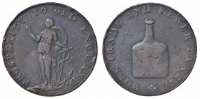 INGHILTERRA Norfolk Half penny token (1795-1797) - CU (g 9,99 - Ø 29 mm) Colpo al bordo