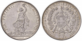 SVIZZERA Tiri federali - 5 Franchi 1872 Zurigo - AG (g 25,00)