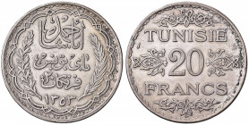 TUNISIA Ahmad II (1929-1942) 20 Francs 1353 (1935) - KM 263 AG (g 19,95)