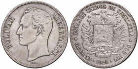 VENEZUELA 5 Bolivares 1926 - KM 24 AG (g 24,74) Pulita