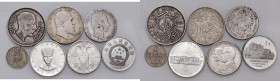 Lotto di sette monete in AG come da foto. Da esaminare, non si accettano resi