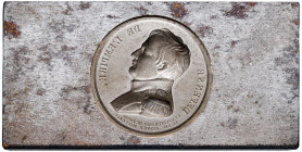 Punzone per medaglia di Napoleone 1814 - Acciaio (?) (g 774 - 100 x 49 mm)