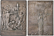 Placchetta 1923 XXVII Legislatura - Opus: Boninsegna - AG (g 83,95 - Ø 50 x 70 mm) Marcata 375