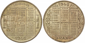 MEDAGLIE CALENDARIO Medaglia 1946 - Opus: non indicato - AE (g 21 - Ø 43 mm)