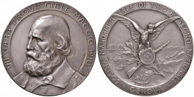 Giuseppe Garibaldi (1807-1882) Medaglia 1910 Genova, gara di tiro a segno - Opus: Ferrea - AG (g 93,08 - Ø 55 mm) Colpetto al bordo