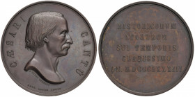 Cesare Cantù Medaglia 1895 HISTORICORUM ITALORUM SUI TEMPORIS CLARISSIMO - Opus: F. Broggi - AE (g 78,58 - Ø 52 mm)