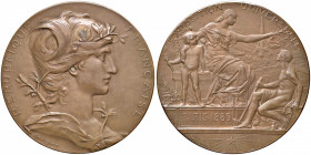FRANCIA Medaglia 1889 Exposition Universelle - Opus: Dupuis - AE (g 102 - Ø 63 mm) Sul taglio BRONZE
