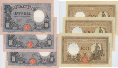 Banca d’Italia 3 banconote consecutive Banca d’Italia 100 Lire Azzurrino (Fascio). Rif. Gigante BI18L