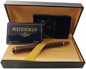 WATERMAN Penna a sfera - Linea “Ideal Paris”. Corpo della penna in legno. Finiture e fermagli dorati. Condizioni pari al nuovo. Venduta in scatola ori...