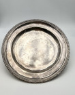 ARGENTI piatto in argento alto titolo punzoni Torretta Genova 1787. Peso complessivo 390g