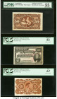 Argentina Republica Argentina 50 Centavos ND (1891-92); 19.7.1895 (2) Pick UNL50ape; 230p (2) Three Proofs PMG About Uncirculated 55; PCGS About New 5...