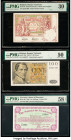 Belgium, Guernsey & Italy Group Lot of 5 Examples PMG Choice About Unc 58 EPQ; About Uncirculated 50; About Uncirculated 50 EPQ; Very Fine 30 (2). Tea...