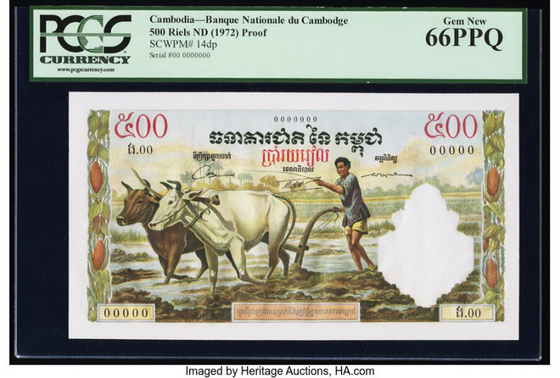 Cambodia Banque Nationale du Cambodge 500 Riels ND (1958-1970) Pick 14dp Proof P...