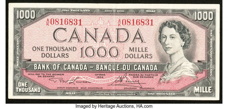 Canada Bank of Canada $1000 1954 BC-44d Very Fine. 

HID09801242017

© 2022 Heri...