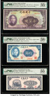 China Bank of China 10; 100; 1000 Yuan (1940-1947) Pick 88b; 239b; 382b Three Examples PMG About Uncirculated 55 EPQ; About Uncirculated 55; Choice Ab...