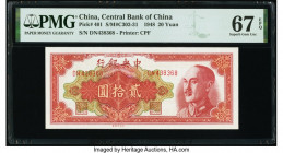 China Central Bank of China 20 Yuan 1948 Pick 401 S/M#C302-31 PMG Superb Gem Unc 67 EPQ. 

HID09801242017

© 2022 Heritage Auctions | All Rights Reser...