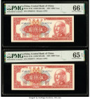China Central Bank of China 5000 Yuan 1949 Pick 415b S/M#C302-56b Two Consecutive Examples PMG Gem Uncirculated 65 EPQ; Gem Uncirulated 66 EPQ. 

HID0...