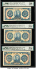 China Central Reserve Bank of China 10 Yuan 1940 (ND 1941) Pick J12h S/M#C297-30a Five Consecutive Examples PMG About Uncirculated 55 EPQ (3); Choice ...
