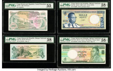 Congo Democratic Republic Conseil Monetaire de la Republique du Congo Group Lot of 4 Examples PMG About Uncirculated 55; Choice About Unc 58; Choice A...