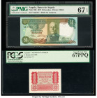 Costa Rica Banco Anglo-Costarricense 5 Colones ND (1903-17) Pick S122r Remainder PMG Superb Gem Unc 67 EPQ. Bolivia Banco Central 20.12.100 Bolivianos...