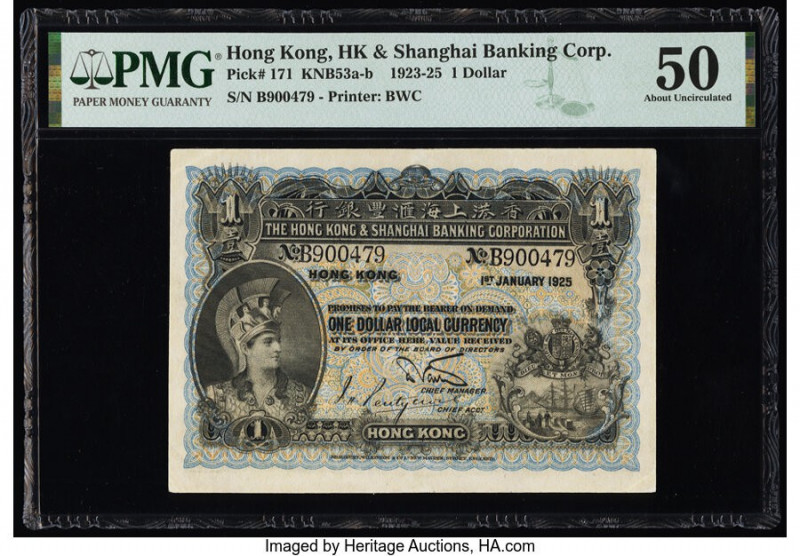 Hong Kong Hongkong & Shanghai Banking Corp. 1 Dollar 1.1.1925 Pick 171 PMG About...