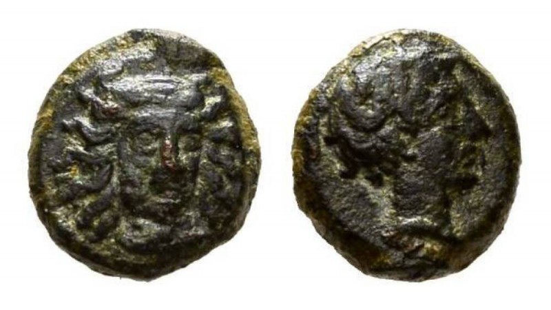 Sicily, Motya, Bronze circa 413-397, Æ 12mm, 2.52 g. Facing female head Rev. You...