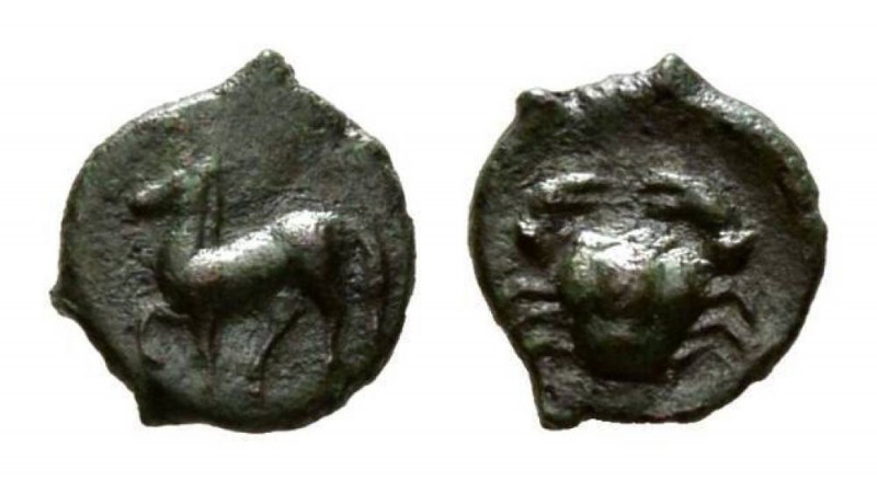 Sicily, Motya, Onkia circa 413-397, Æ 11mm, 0.81 g. Horse galloping left. Rev. C...