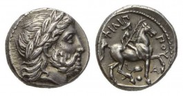 Kingdom of Macedonia. Philip II 359 – 336 Tetradrachm, Amphipolis circa 323-315, AR 24mm, 14.32 g. Laureate head of Zeus right. Rev. ΦIΛIΠΠOY Naked jo...