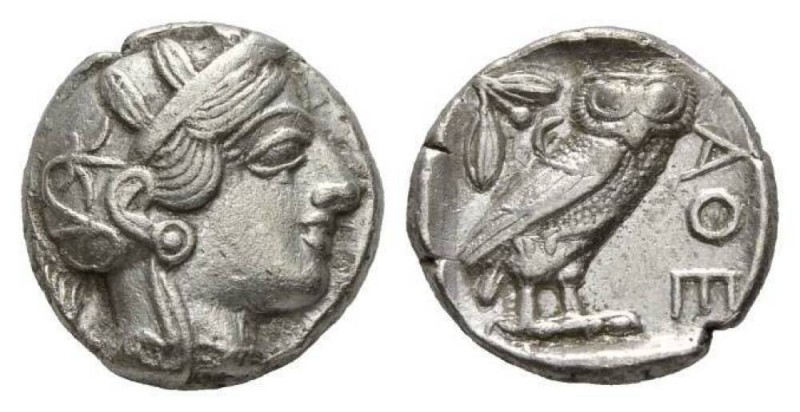 Attica, Athens Tetradrachm circa 440-420, AR 24mm, 16.81 g. Head of Athena right...