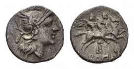Quinarius. South-East Italy 211-210, AR 15mm, 1.62 g. Crawford 83/3. Syd. 153.
 
 Toned and about very fine.
 
 Ex NAC R, May 2007, 1263.