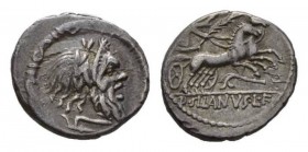 D. Iunius Silanus L.f. Denarius circa 91, AR 19.5mm, 3.79 g. Diademed head of Silanus right; below, plough. All within torque. Rev. Victory in biga ri...