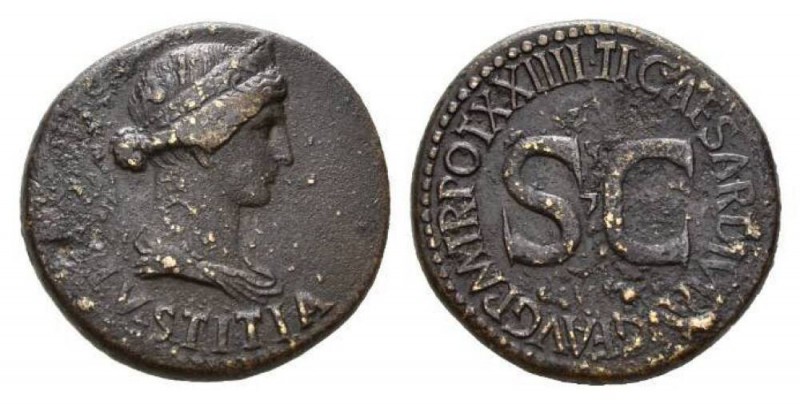 In the name of Livia, wife of Augustus Dupondius circa 21-22, Æ 33.5mm, 14.38 g....