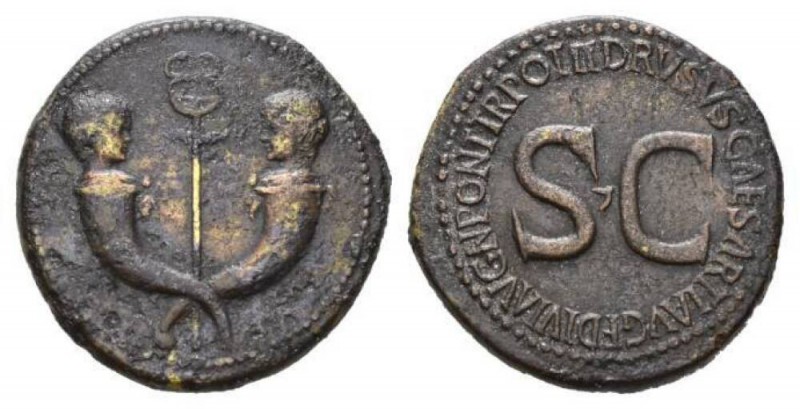 In the name of Drusus, son of Tiberius Sestertius circa 22-23, Æ 33.5mm, 25.93 g...
