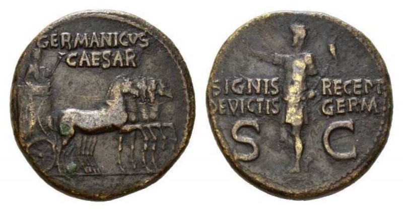In the name of Germanicus, father of Gaius Dupondius 37-41, Æ 29mm, 14.76 g. GER...
