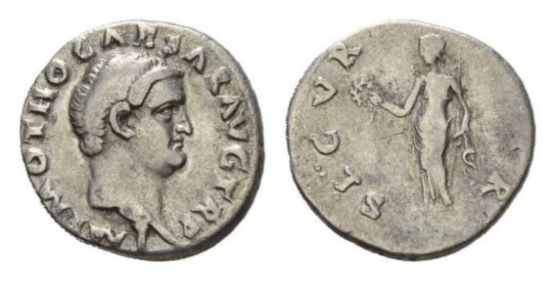 Otho, 15th January – mid April 69 Denarius before 9th March 69, AR 18mm, 3.13 g....