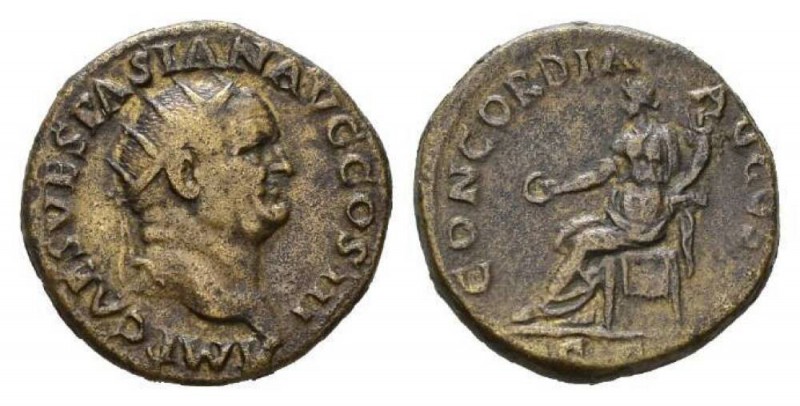 Vespasian, 69-79 Dupondius circa 71, Æ 27mm, 12.96 g. IMP CAES VESPASIAN AVG COS...