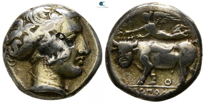 Campania. Neapolis circa 395-385 BC. 
Nomos AR

16mm., 7,16g.

Head of nymp...