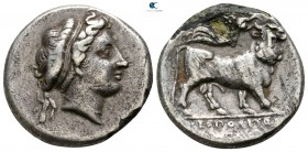 Campania. Neapolis circa 340-241 BC. Fourrée Didrachm