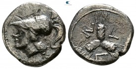 Apulia. Arpi 215-212 BC. Triobol AR