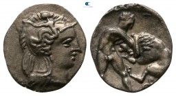 Calabria. Tarentum 380-325 BC. Diobol AR